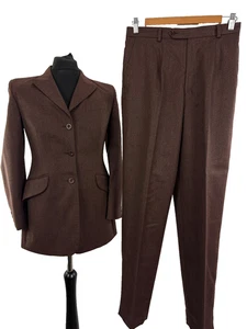 Austin Reed Damen braun Wolle Anzug Jacke und Hose UK 12 EU 36 Made England - Bild 1 von 21