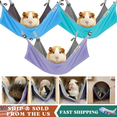 Pequeña hamaca para mascotas cama colgante felpa para conejillo de indias hámster jaula juguete extraíble Foto 1 de 4