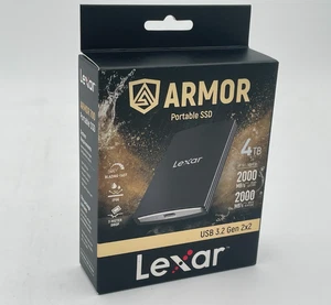 Lexar ARMOR 4TB 700 USB 3.2 Gen 2x2 Portable SSD 4TB Schwarz NEU VERSIEGELT - Bild 1 von 7