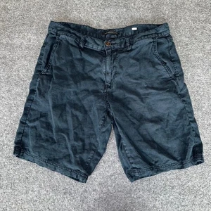 John Varvatos Linen Shorts Mens 32 Blue Casual Chino Summer Lightweight Designer - Picture 1 of 11
