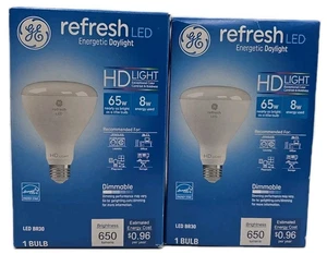 GE Refresh HD Daylight LED Dimmable Flood Light Bulbs 8w 650 Lumens (2) Pack - Picture 1 of 1