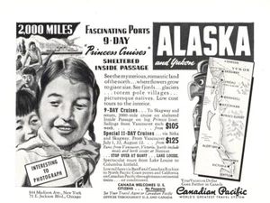 1941 Canadian Pacific: 2000 Miles Alaska Yukon Princess Vintage Print Ad - Bild 1 von 1