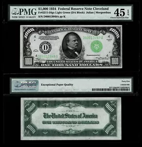 FR.#2212-D LGS $1000 1934 Federal Reserve Note CLEVELAND, PMG CHOICE EF 45 EPQ - Picture 1 of 1