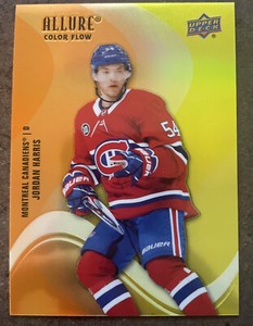 22-23 UD Allure Hockey Rookies Color Flow Orange-Yellow SF-4 Jordan Harris