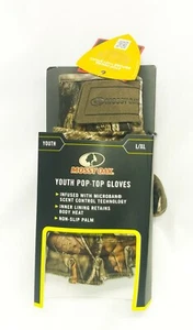 NWT** Mossy Oak Breakup Country YOUTH Pop-Top Gloves - Size Youth L/XL - Picture 1 of 3