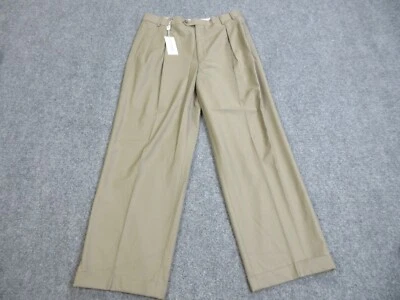 Pal Zileri Pants Mens 34 Beige Wool Slacks Dress Pleated Cuffed Italy 34X29 - Image 1 of 4