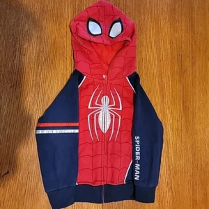 Felpa con cappuccio Marvel Spider-Man Isaac Morris LTD blu rosso argento full zip giovane taglia 3T - Foto 1 di 7