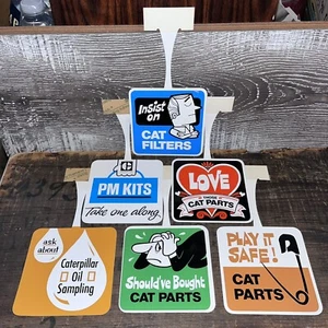 Vintage CAT Dealer Set di 6 Insegne da banco NOS Minty - Filtri, Ricambi... - Foto 1 di 11