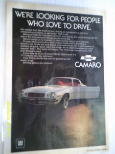 1976 Chevrolet CAMARO Print Ad (WHITE) Laminated ORIGINAL - Picture 1 of 1