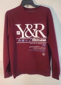 Young and Reckless Men's Size Large Burgundy Sweatshirt - Picture 1 of 3