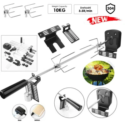 BBQ Grillspieß 137cm Mit Edelstahl Motor Spieß Drehspieß für Gasgrill Rotisserie - Bild 1 von 4