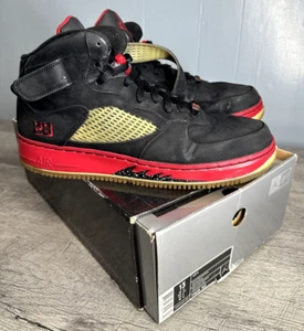 Air Jordan Mid Top Shoes Mens 13 Black Fusion 5 Athletic Basketball Sneakers - Picture 1 of 18
