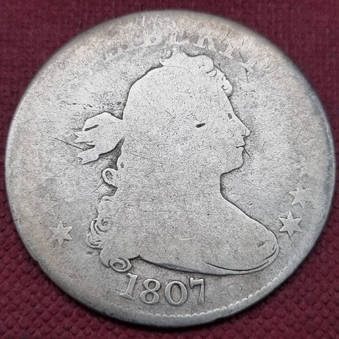 1807 Draped Bust Quarter 25c Circulated #59231 Cover