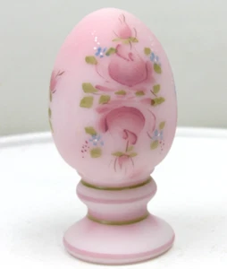 Fenton Pink Burmese Egg Hand Painted Satin #364/2500 - Picture 1 of 8