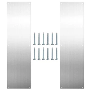 1 Set Metal Door Reinforcement Metal Door Plate Door Kick Plates Metal Door Kick - Picture 1 of 12