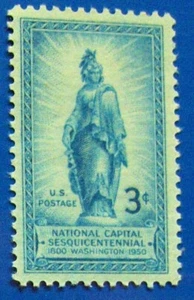 Single US 3¢ Stamp Scott #989 National Capital Sesquicentennial MNH 1950 - Picture 1 of 1