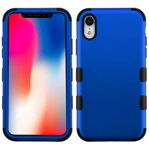 Custodia protettiva telefono ibrida Tuff, iPhone XR, iPhone 9, protezione schermo gratuita - Foto 1 di 7