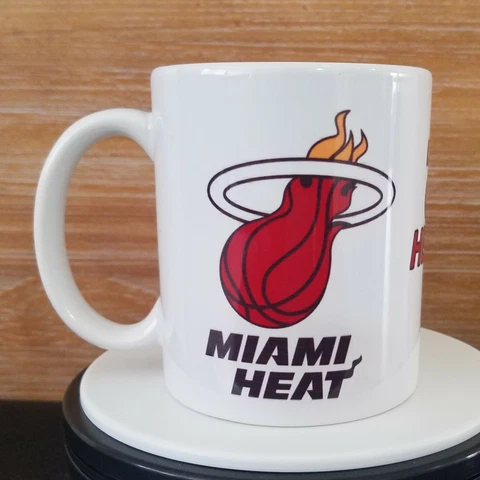 MIAMI HEAT Mug Cup Taza 11oz Basketball NBA Ceramic Coffee Tea Let's go Regalo Cover