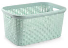 Laundry Washing Basket Large 35L Plastic Rattan Clothes Storage Hamper Bin Bag