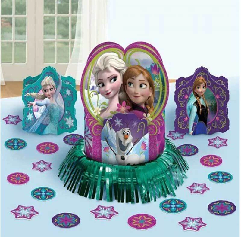 KIT DE DECORACIÓN DE MESA PCE CENTRO DISNEY FROZEN ELSA ANNA SUMINISTROS DE FIESTA CUMPLEAÑOS Foto 1 de 3