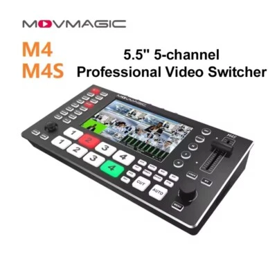 Movmagic M4/M4S 5.5" 5-Channel 4K HDMI SDI NDI Video Switcher Live Streaming  - Image 1 of 4