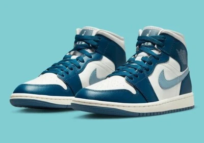 Air Jordan 1 Mid Women’s 12/Men's 10.5 Sky J FR Blue/Ozone Blue-Sail BQ6472-414 - Image 1 of 4
