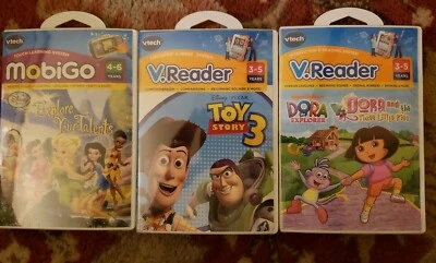 3 Vtech Mobigo Games NIB Dora Toy Story 3 & Explore Your Talents *NEW - Image 1 of 4