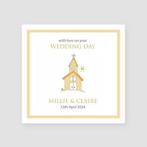 Personalised Same Sex Wedding Day Card Handmade Lesbian Couple Wedding Card - Picture 1 of 5