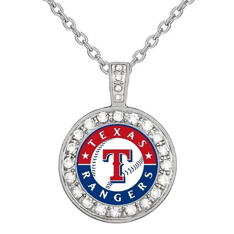 Texas Rangers Womens Sterling Silver Chain Link Necklace With Pendant D18 Cover