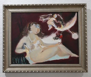 Firdovsi Atayev (20. Jh.) Aserbaidschanisches Öl Größe 20" x 24" mit dem Titel "einsam" Akt - Bild 1 von 10