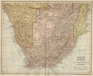 South Africa & European Colonies 1908 Authentic Map Tribes City Telegraph Rails+ - Picture 1 of 3