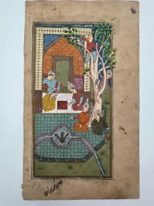 Mughal Empire Circa 18th Century Illuminated Manuscript Painting 9.5" x 5.5" - Picture 1 of 10