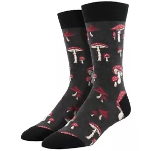 Socksmith Men's Crew Socks Pretty Fly For A Fungi Mushroom Novelty Footwear - Picture 1 of 2