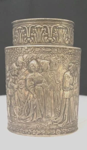 ANTIGUO TARRO DE TÉ CHAPADO EN PLATA DERBY SP CO. EE. UU. con tapa, marcado 3000, c1900 g - Imagen 1 de 9