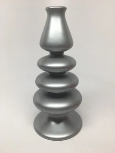 PARTYLITE Ceramic SILVER GLAZED BUD VASE - MODERN DESIGN - Picture 1 of 5