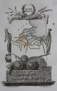 SCHOTTLAND, EAST LOTHIAN, EDINBURGH, original antike Karte, Perrot, 1828 - Bild 1 von 2