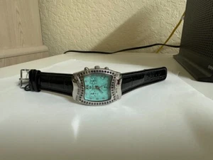 Ladies Lucien Piccard DIAMOND BEZEL Black and white diamonds chronograph watch - Picture 1 of 8