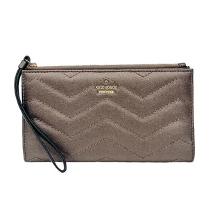 Kate Spade Reese Park Lindsey Metallic Bronze Zip Wallet Purse Wristlet - Picture 1 of 6