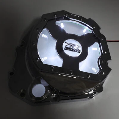 Cubierta de embrague de motor LED cromada blanca para Suzuki GSXR 600 750 1000 GSX 2001-2005 Foto 1 de 4