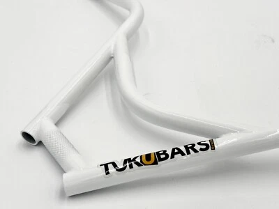 "Nuevo manillar BMX 9,5"" TUKUBARS blanco de 4 piezas hecho en Nebraska en EE. UU. Foto 1 de 4