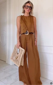 ZARA BNWT 2025. GOLDEN SATIN WIDE LEG TROUSERS BELT MODAL. 1478/078/303 - Picture 1 of 13