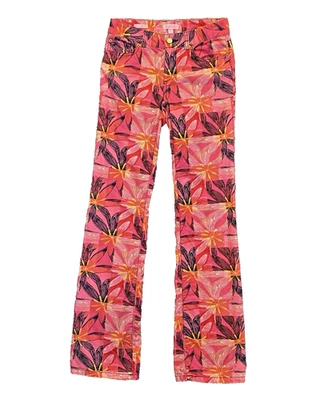 Calça de veludo feminina Lilly Pulitzer Coeli tamanho 0 rosa floral ajuste linha principal 28x33 - Imagem 1 de 4