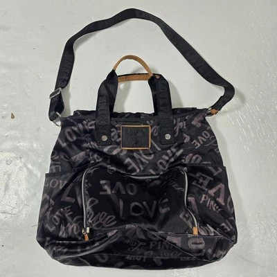 Bolso de Mano Victorias Secret Love Rosa Negro Nylon Viaje Mensajero Hombro Gimnasio Bolso VS Foto 1 de 4