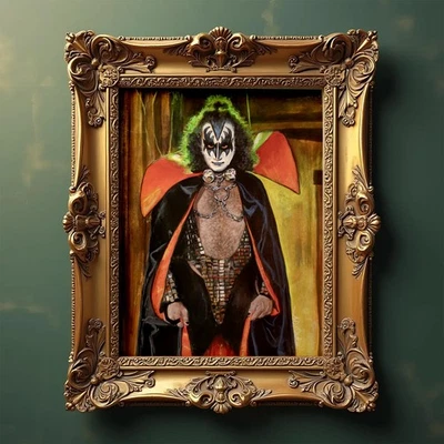 Gene Simmons from KISS Painting Acrylic on Paper Unframed - Image 1 of 4