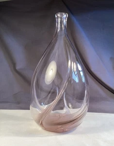 Brian Lonsway Kunstglas vierkammerige rosa Vase 11,5" Skulptur 1988 signiert - Bild 1 von 4