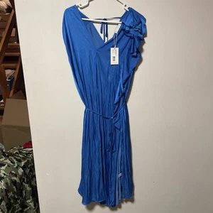 NEW NWT Ramy Brook Kaisley Ruffle Belted Midi Dress Black SIZE S MSRP $585 - Picture 1 of 6