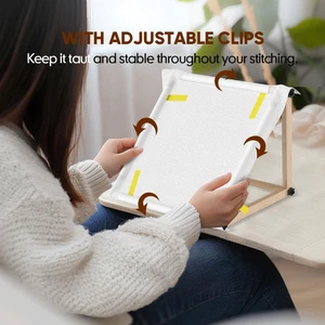 Embroidery Stand Adjustable Embroidery Frame Wood Cross Stitch Stand Lap Table - Picture 1 of 6