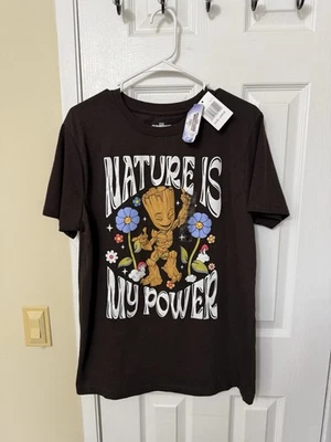 Camiseta Groot Guardianes de la Galaxia Nature is My Power Marvel Marrón Talla Grande Foto 1 de 3