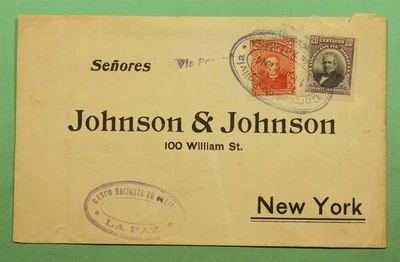 DR WHO 1914 BOLIVIA LA PAZ TO USA w16997 - Image 1 of 2