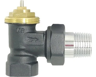 Rotheigner Thermostatventil-Unterteil Eckform 1/2 Zoll schwarz matt - Bild 1 von 4